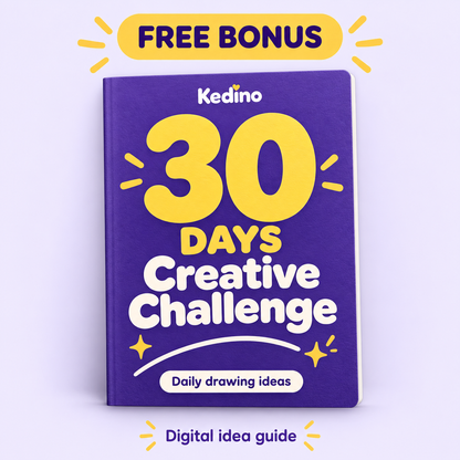 Kedino free 30-Day Creative Challenge: a digital guide of daily drawing ideas